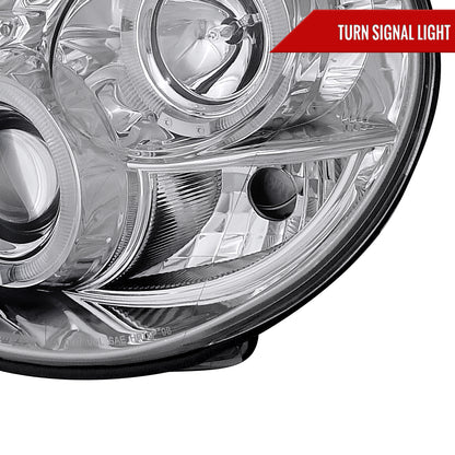 2002-2003 Subaru Impreza Dual Halo Bug Eye Projector Headlights (Chrome Housing/Clear Lens)