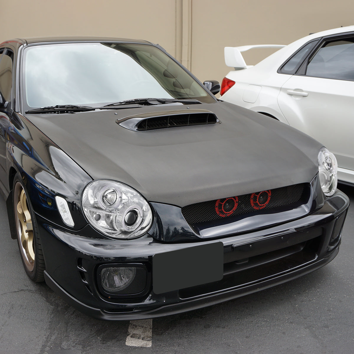 2002-2003 Subaru Impreza Dual Halo Bug Eye Projector Headlights (Chrome Housing/Clear Lens)