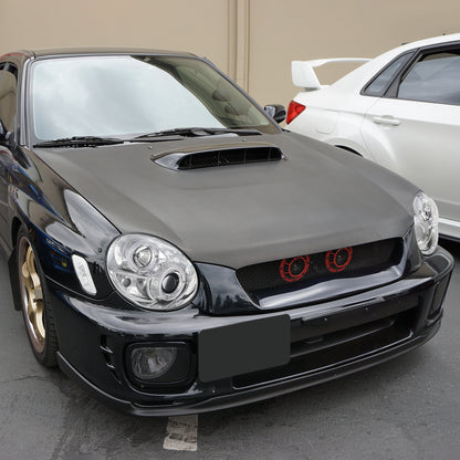 2002-2003 Subaru Impreza Dual Halo Bug Eye Projector Headlights (Chrome Housing/Clear Lens)