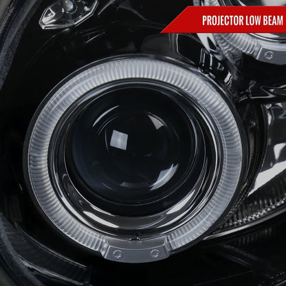 2002-2003 Subaru Impreza Dual Halo Bug Eye Projector Headlights (Glossy Black Housing/Smoked Lens)
