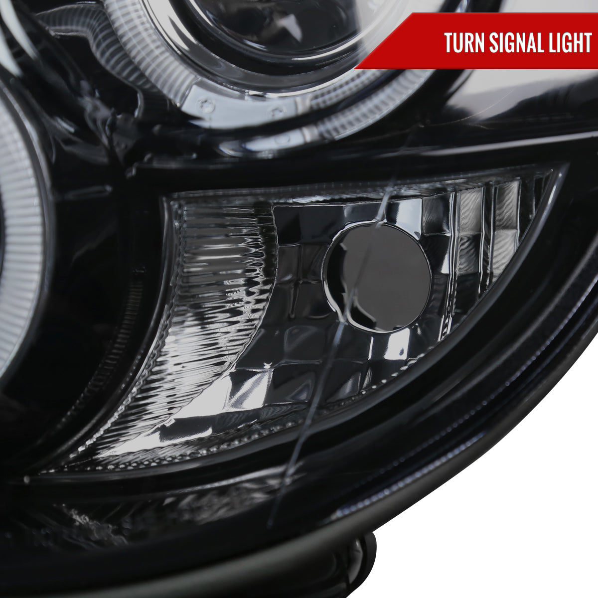 2002-2003 Subaru Impreza Dual Halo Bug Eye Projector Headlights (Glossy Black Housing/Smoked Lens)