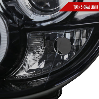2002-2003 Subaru Impreza Dual Halo Bug Eye Projector Headlights (Glossy Black Housing/Smoked Lens)