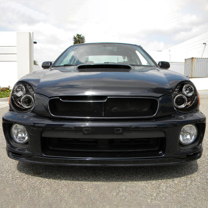 2002-2003 Subaru Impreza Dual Halo Bug Eye Projector Headlights (Glossy Black Housing/Smoked Lens)