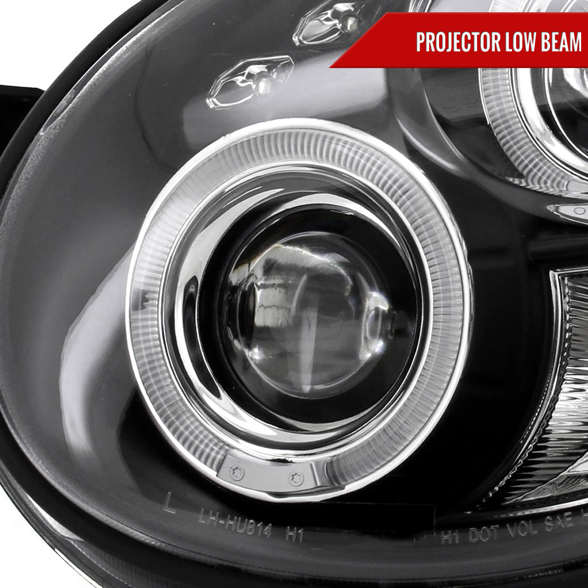 2002-2003 Subaru Impreza Dual Halo Bug Eye Projector Headlights (Matte Black Housing/Clear Lens)