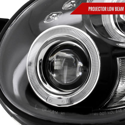 2002-2003 Subaru Impreza Dual Halo Bug Eye Projector Headlights (Matte Black Housing/Clear Lens)
