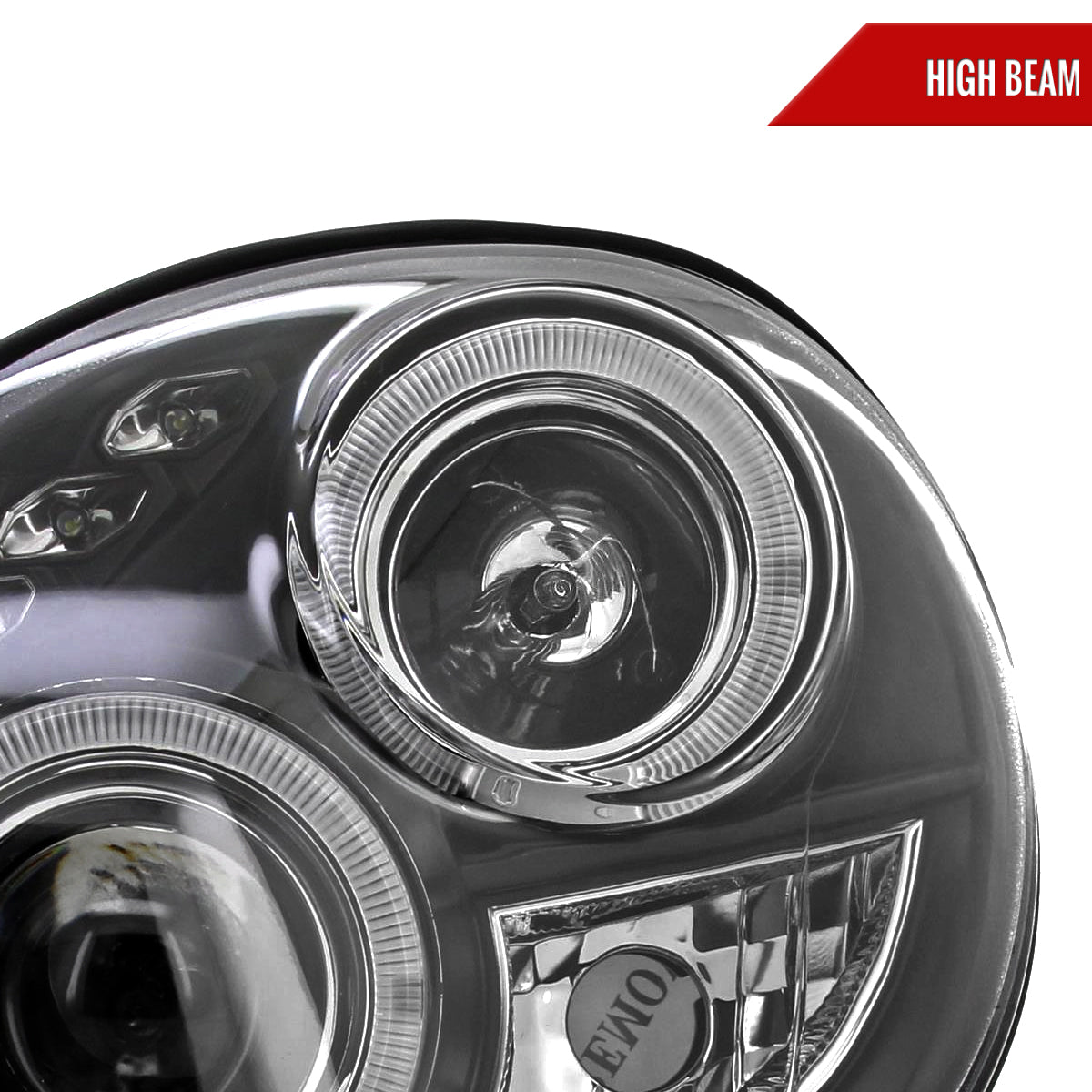 2002-2003 Subaru Impreza Dual Halo Bug Eye Projector Headlights (Matte Black Housing/Clear Lens)