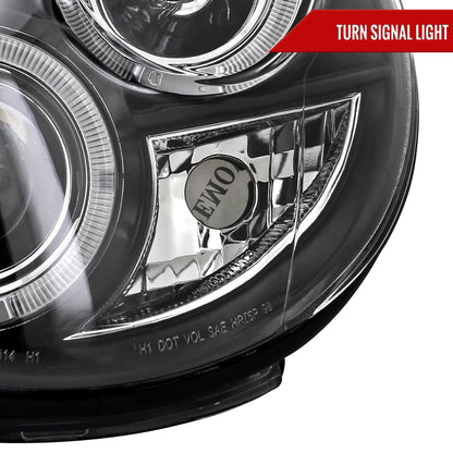 2002-2003 Subaru Impreza Dual Halo Bug Eye Projector Headlights (Matte Black Housing/Clear Lens)