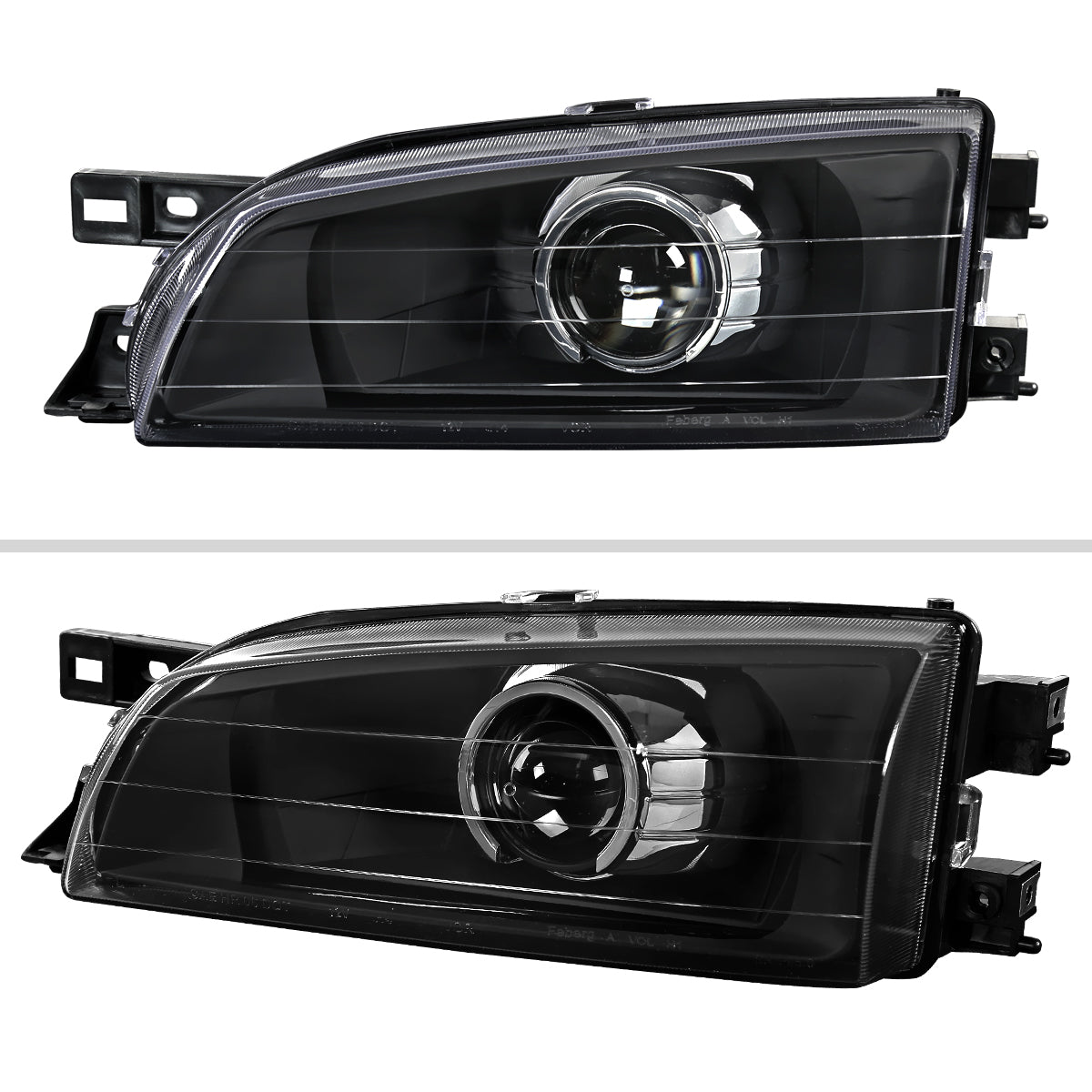 1995-2001 Subaru Impreza Retro Style Projector Headlights (Matte Black Housing/Clear Lens)