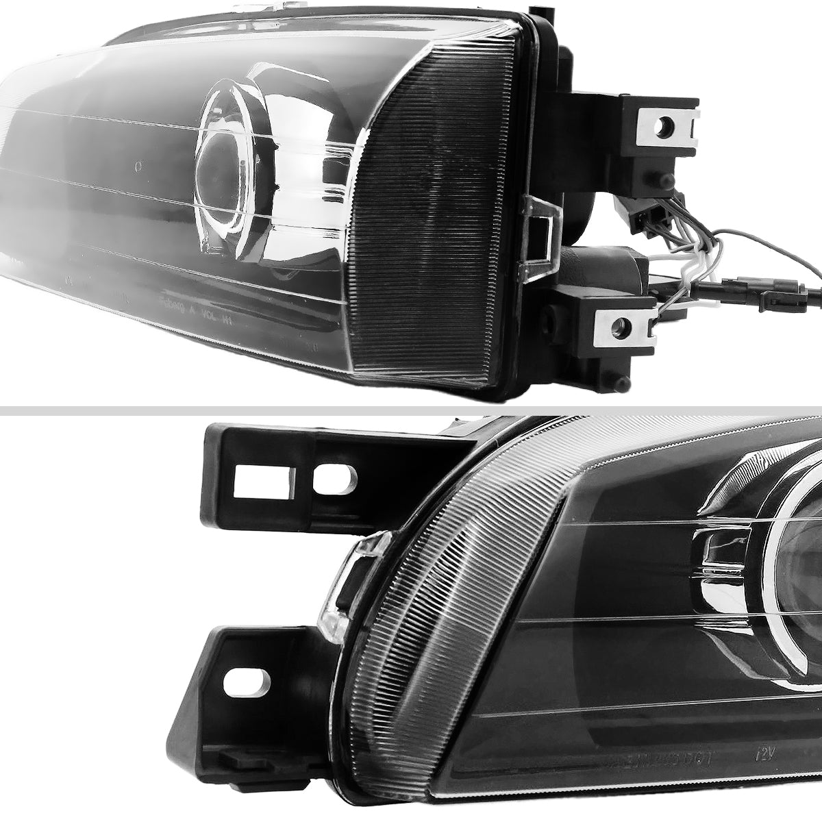1995-2001 Subaru Impreza Retro Style Projector Headlights (Matte Black Housing/Clear Lens)