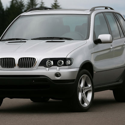 2001-2003 BMW E53 X5 Dual Halo Projector Headlights (Matte Black Housing/Clear Lens)
