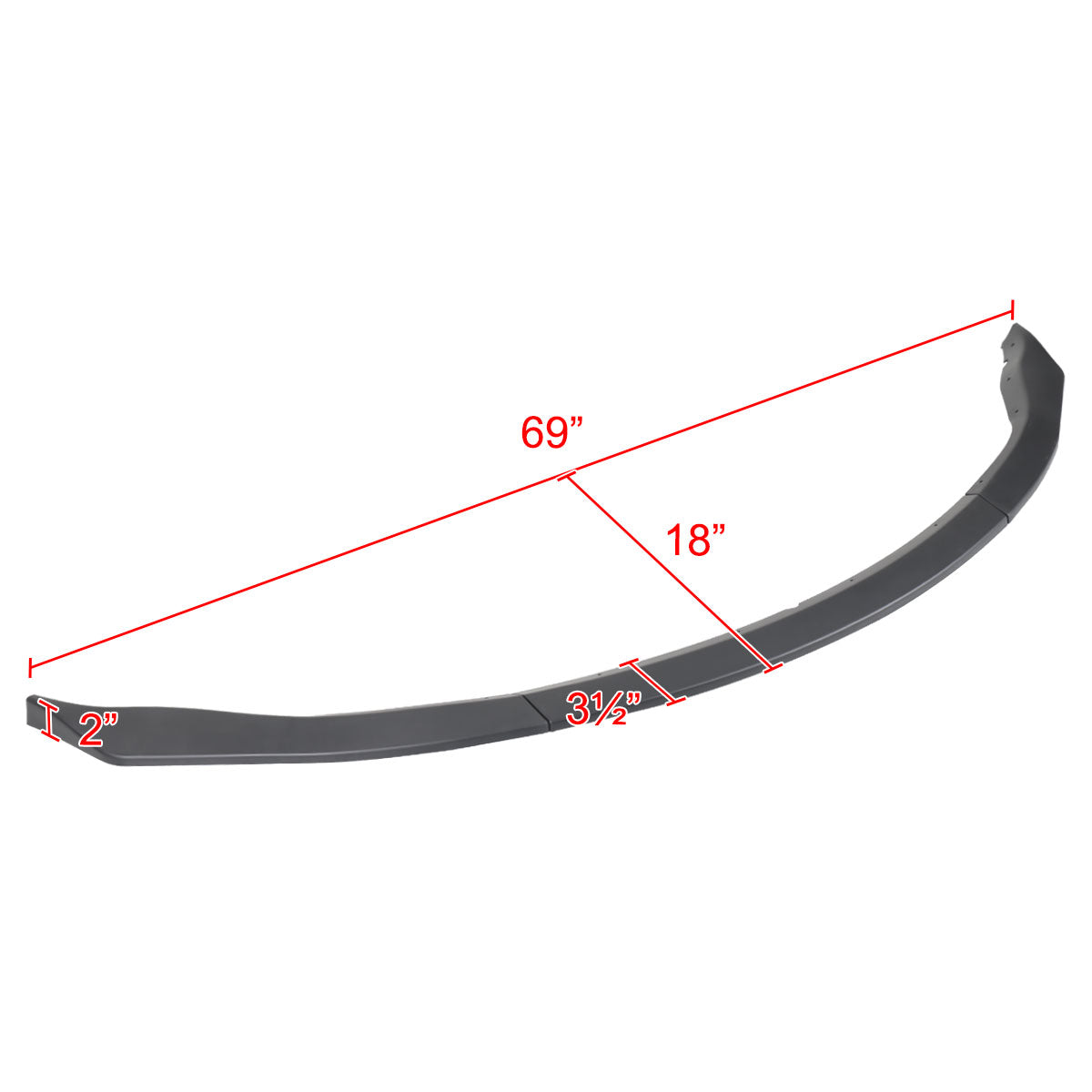 2006-2008 Nissan 350Z Matte Black 3PC Front Bumper Lip Kit