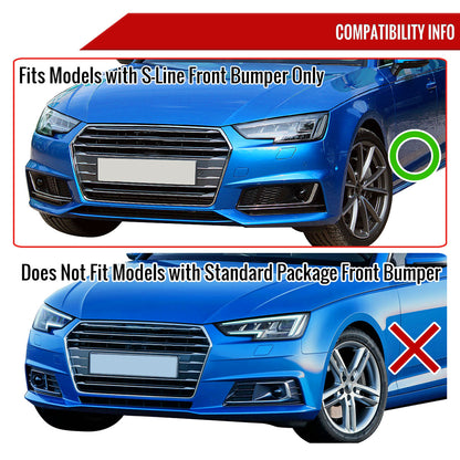 2017-2018 Audi A4/S4 Matte Black 3PC Front Bumper Lip Splitter Kit