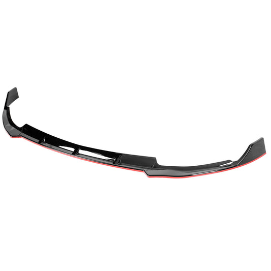 2019-2021 Mercedes Benz W205 C Class Glossy Black/Red Trim 3PC Front Bumper Lip Splitter Kit