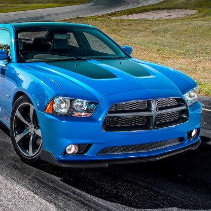 2011-2014 Dodge Charger Matte Black 3PC Front Bumper Lip Splitter Kit