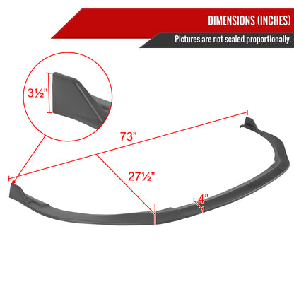 2013-2015 Lexus ES350 Matte Black 3PC Front Bumper Lip Splitter Kit