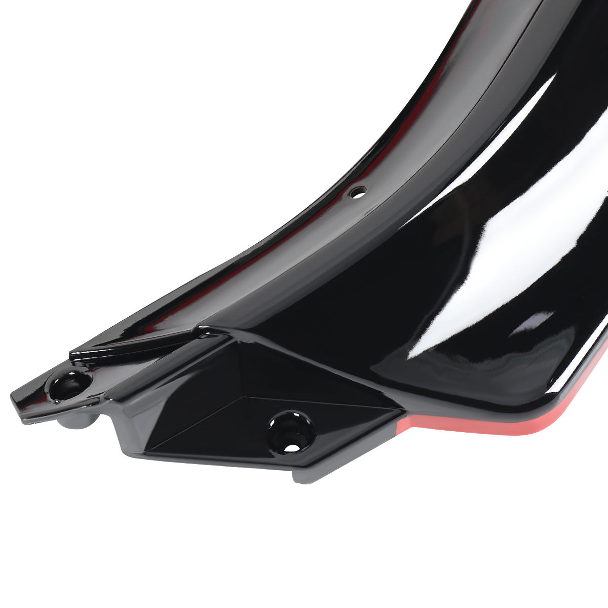 2014-2017 Volkswagen Golf Glossy Black/Red Trim 3PC Front Bumper Lip Splitter Kit