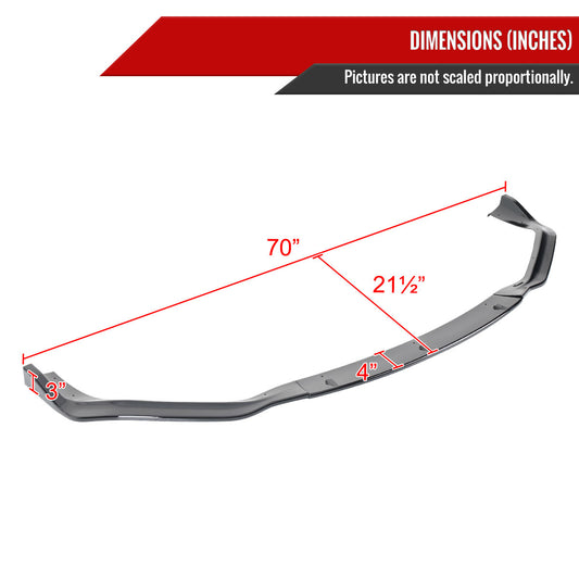 2014-2016 Lexus IS250 F-Sport Glossy Black 3PC Front Bumper Lip Splitter Kit