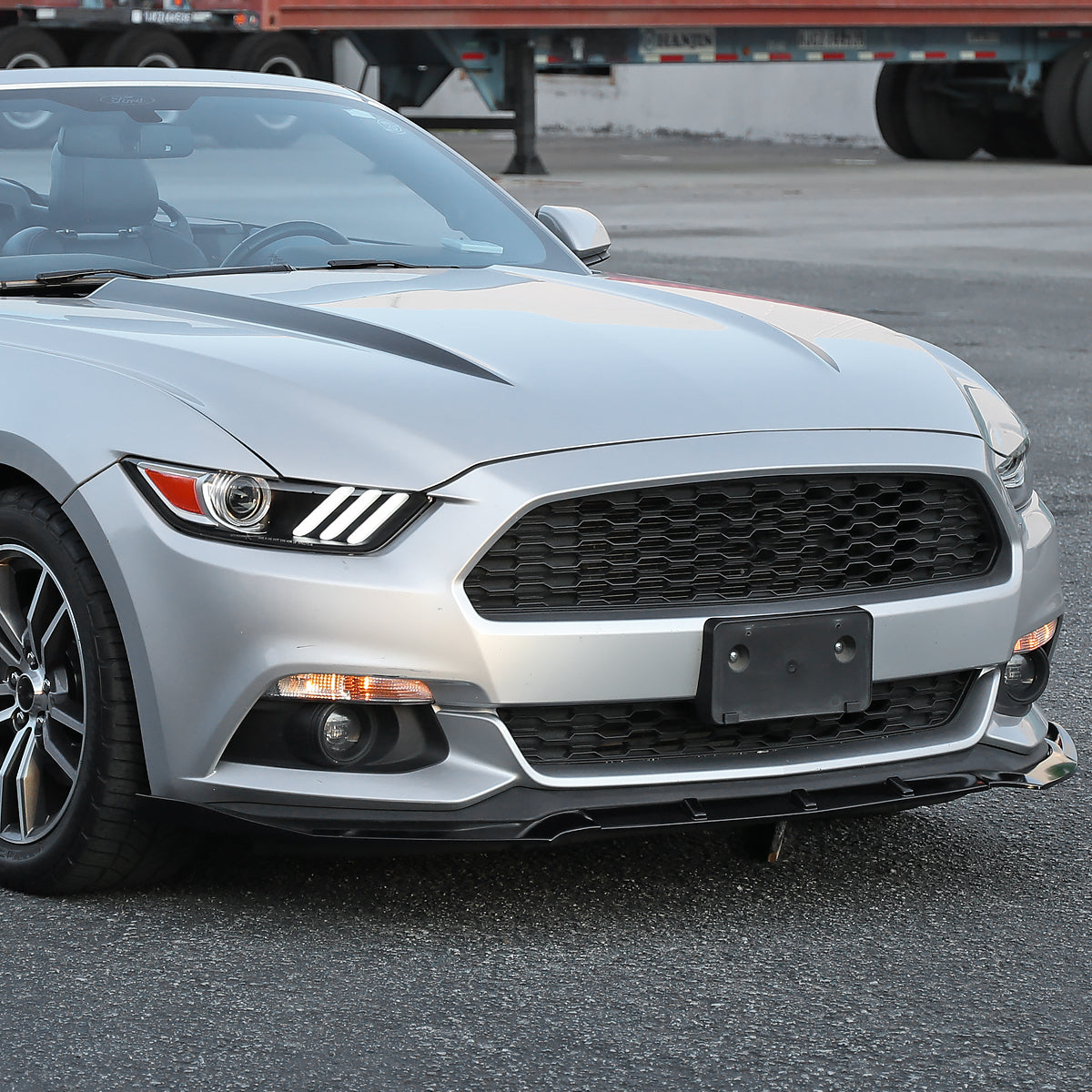 2015-2017 Ford Mustang Glossy Black Polypropylene 3PC Bumper Lip