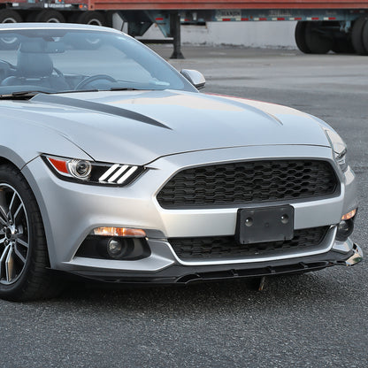 2015-2017 Ford Mustang Glossy Black Polypropylene 3PC Bumper Lip