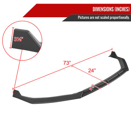 2018-2019 Hyundai Sonata Matte Black 3PC Front Bumper Lip Splitter Kit