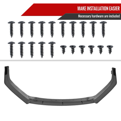 2018-2019 Hyundai Sonata Matte Black 3PC Front Bumper Lip Splitter Kit