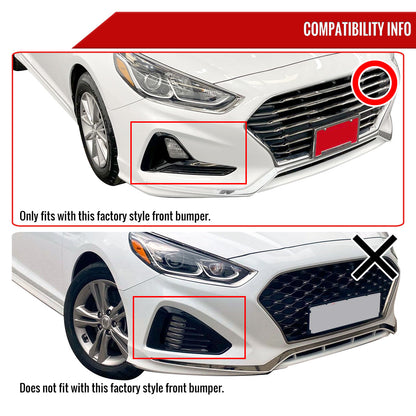 2018-2019 Hyundai Sonata Matte Black 3PC Front Bumper Lip Splitter Kit