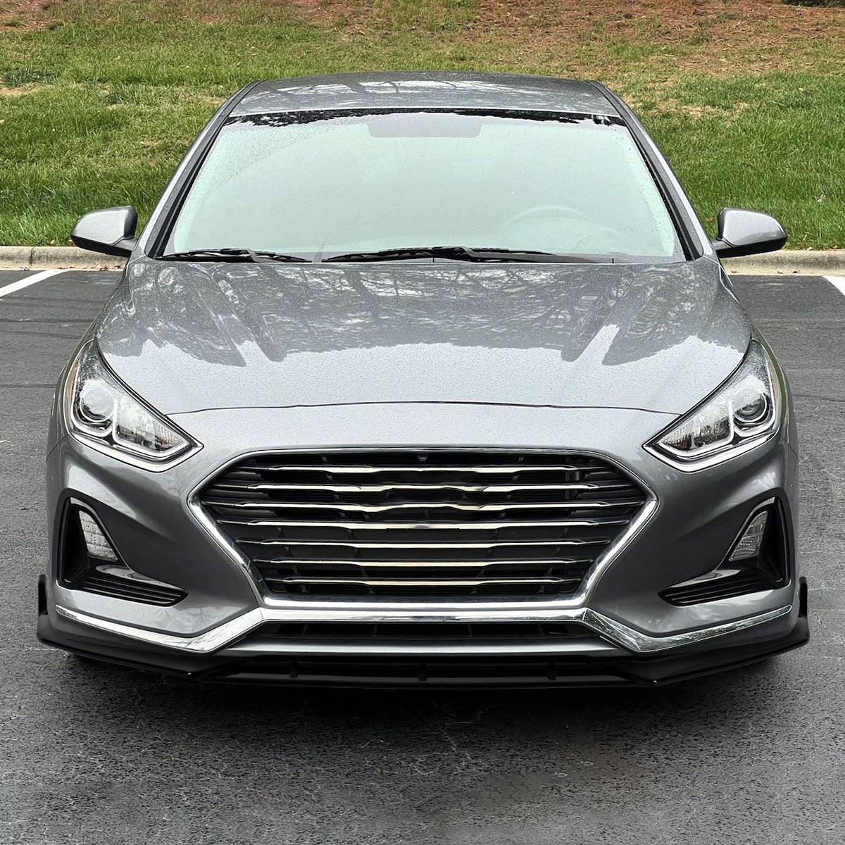2018-2019 Hyundai Sonata Glossy Black 3PC Front Bumper Lip Splitter Kit