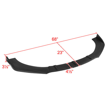 Universal Matte Black Polypropylene 3PC Bumper Lip Set