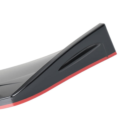 Universal Glossy Black/Red Trim Polypropylene 3PC Bumper Lip Set