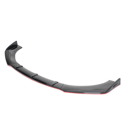 Universal Glossy Black/Red Trim Polypropylene 3PC Bumper Lip Set