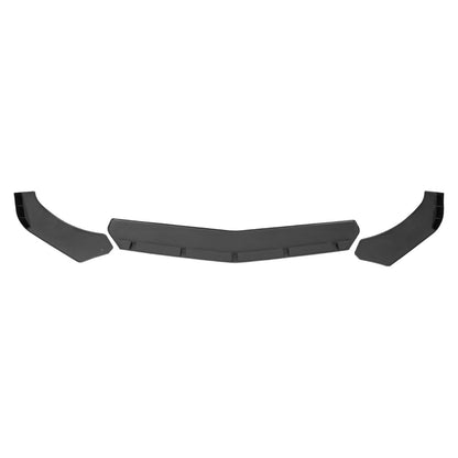 Universal Glossy Black Polypropylene 3PC Front Bumper Lip Set