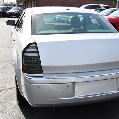 2005-2007 Chrysler 300C V2 LED Tail Lights (Matte Black Housing/Clear Lens)