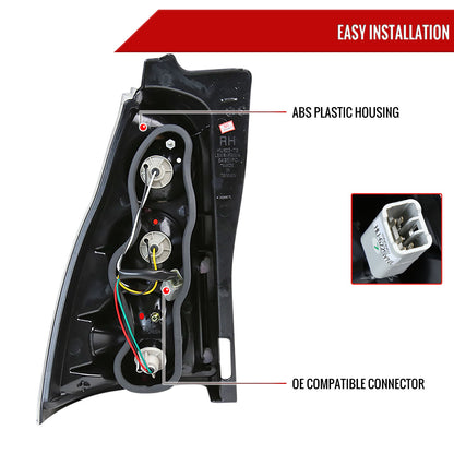2003-2005 Toyota 4Runner Tail Lights (Chrome Housing/Clear Lens)