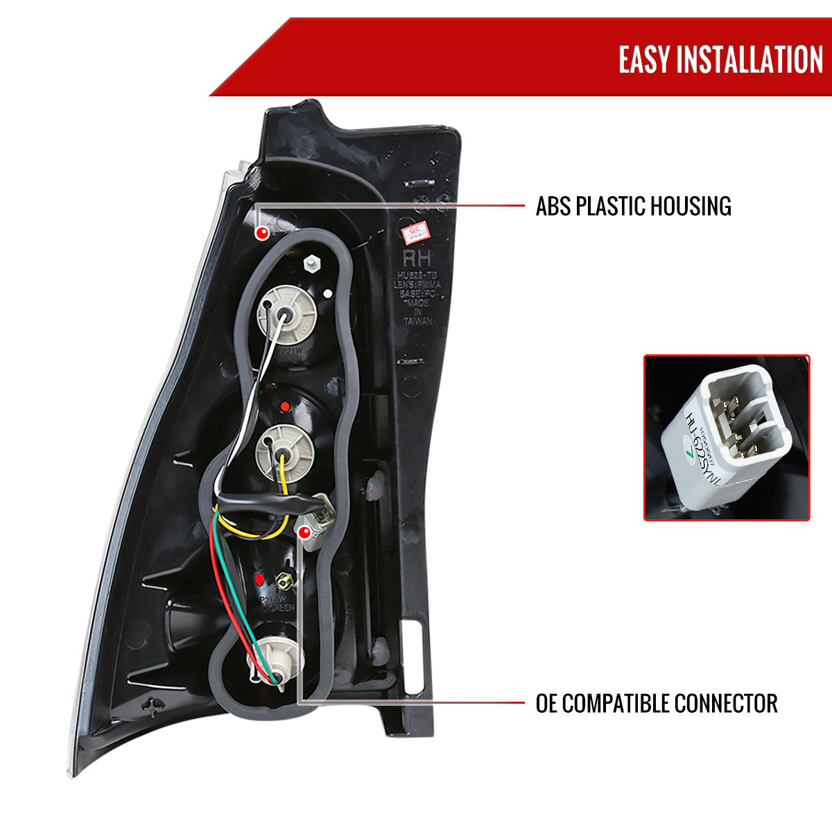 2003-2005 Toyota 4Runner Tail Lights (Matte Black Housing/Clear Lens)