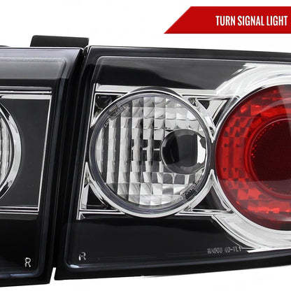2003-2005 Honda Accord Sedan Tail Lights (Matte Black Housing/Clear Lens)