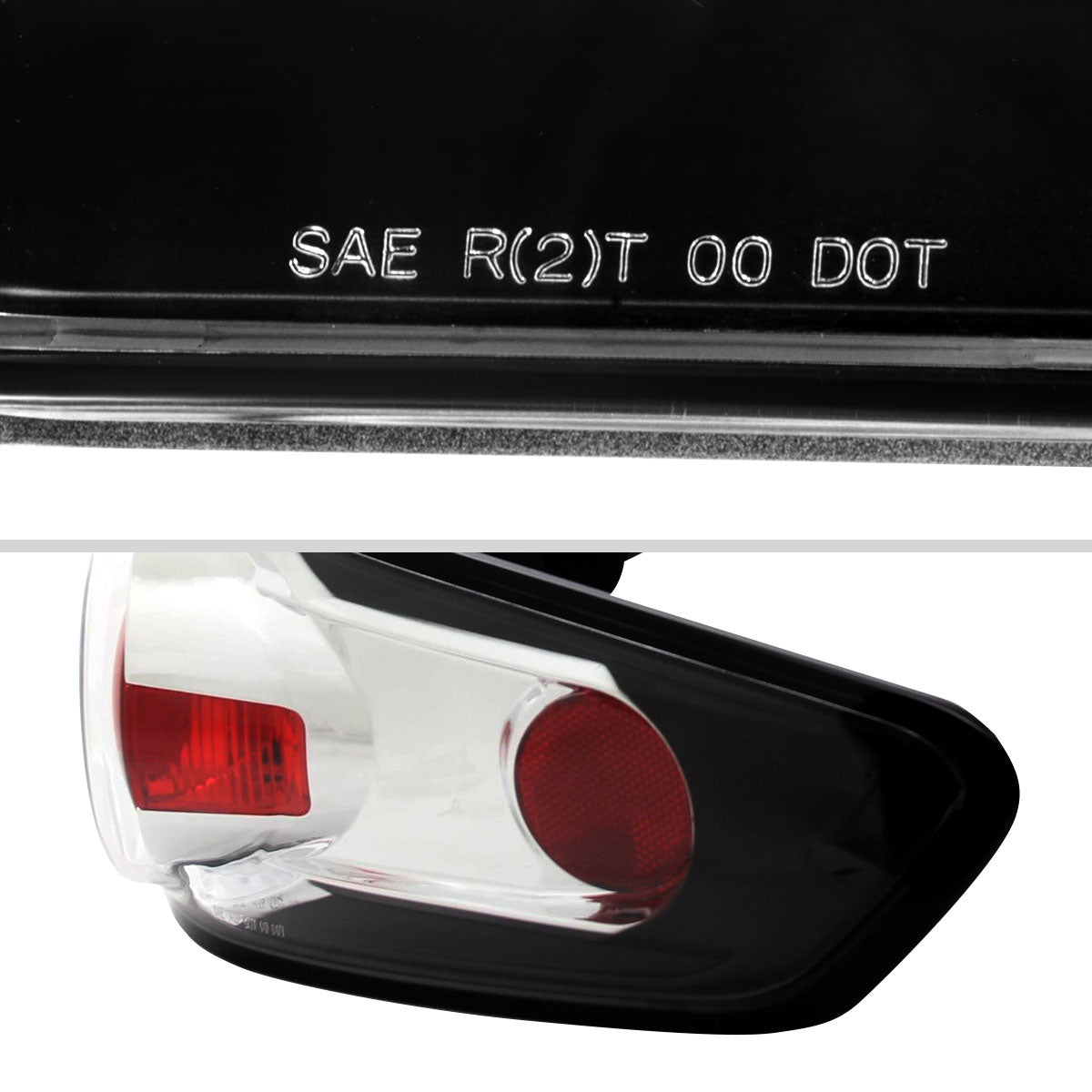 2003-2005 Honda Accord Sedan Tail Lights (Matte Black Housing/Clear Lens)