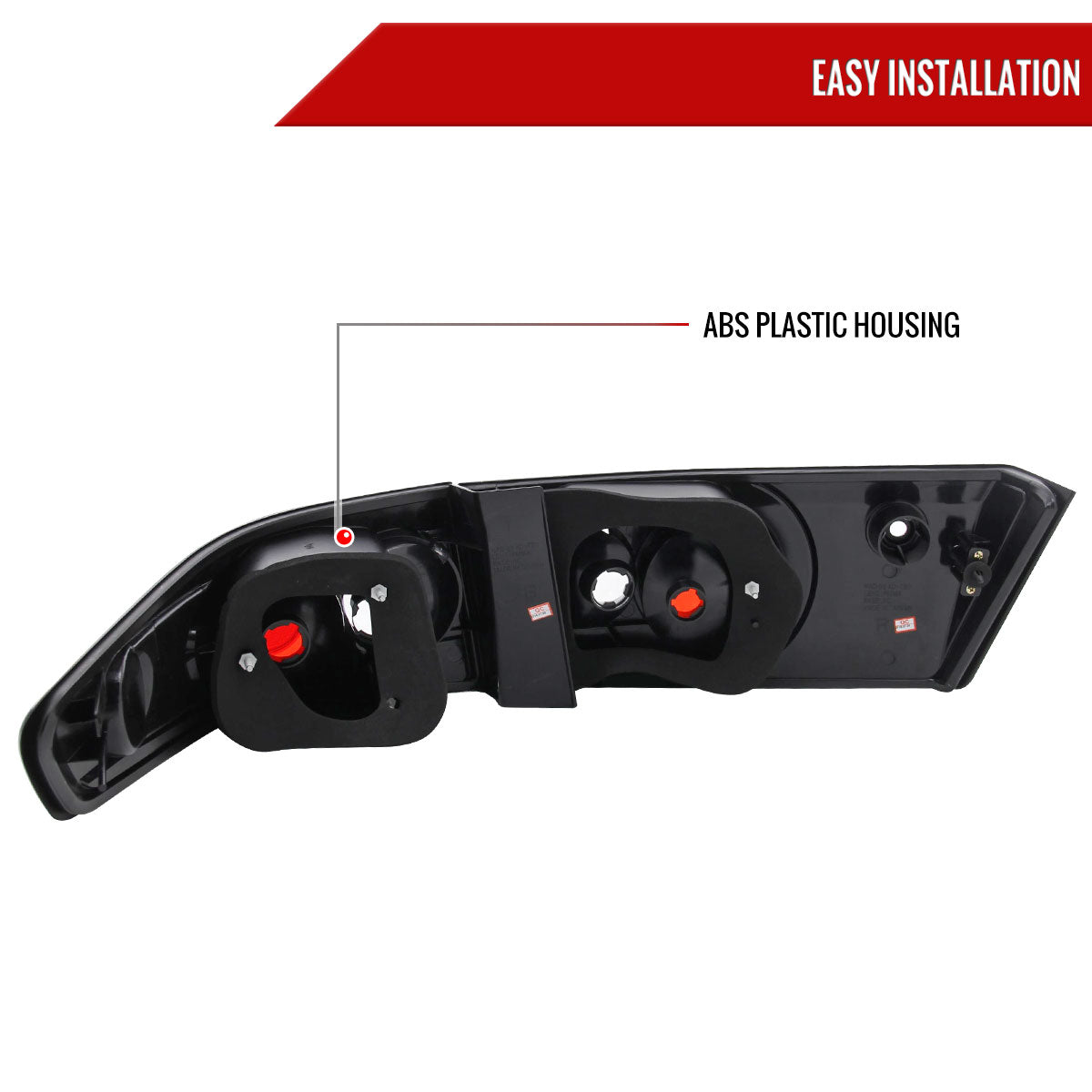 2003-2005 Honda Accord Sedan Tail Lights (Matte Black Housing/Clear Lens)