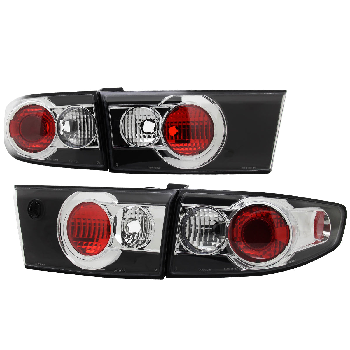 2003-2005 Honda Accord Sedan Tail Lights (Matte Black Housing/Clear Lens)