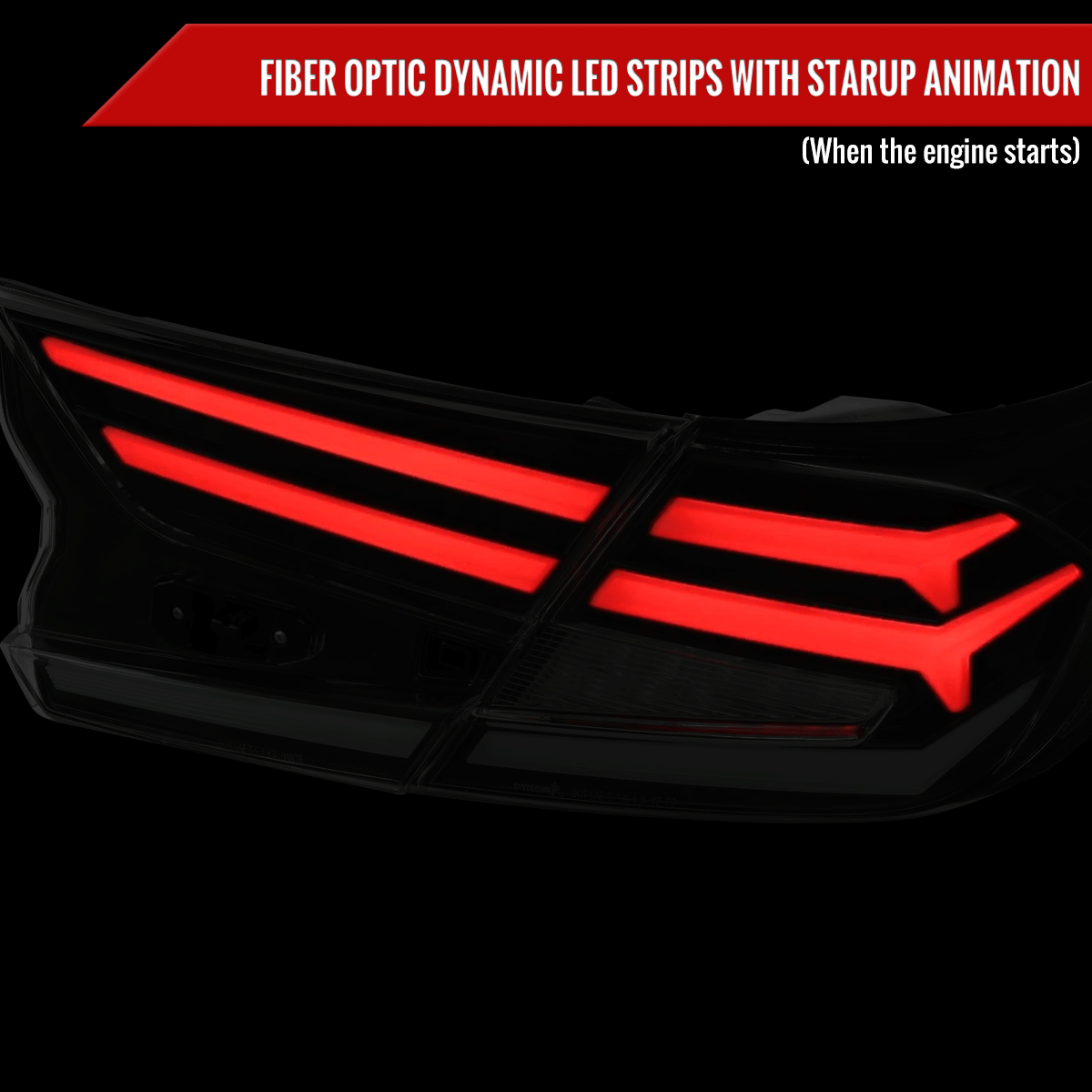 2018-2022 Honda Accord Sedan LED Sequential Signal Tail Lights (Matte Black Housing/Clear Lens)