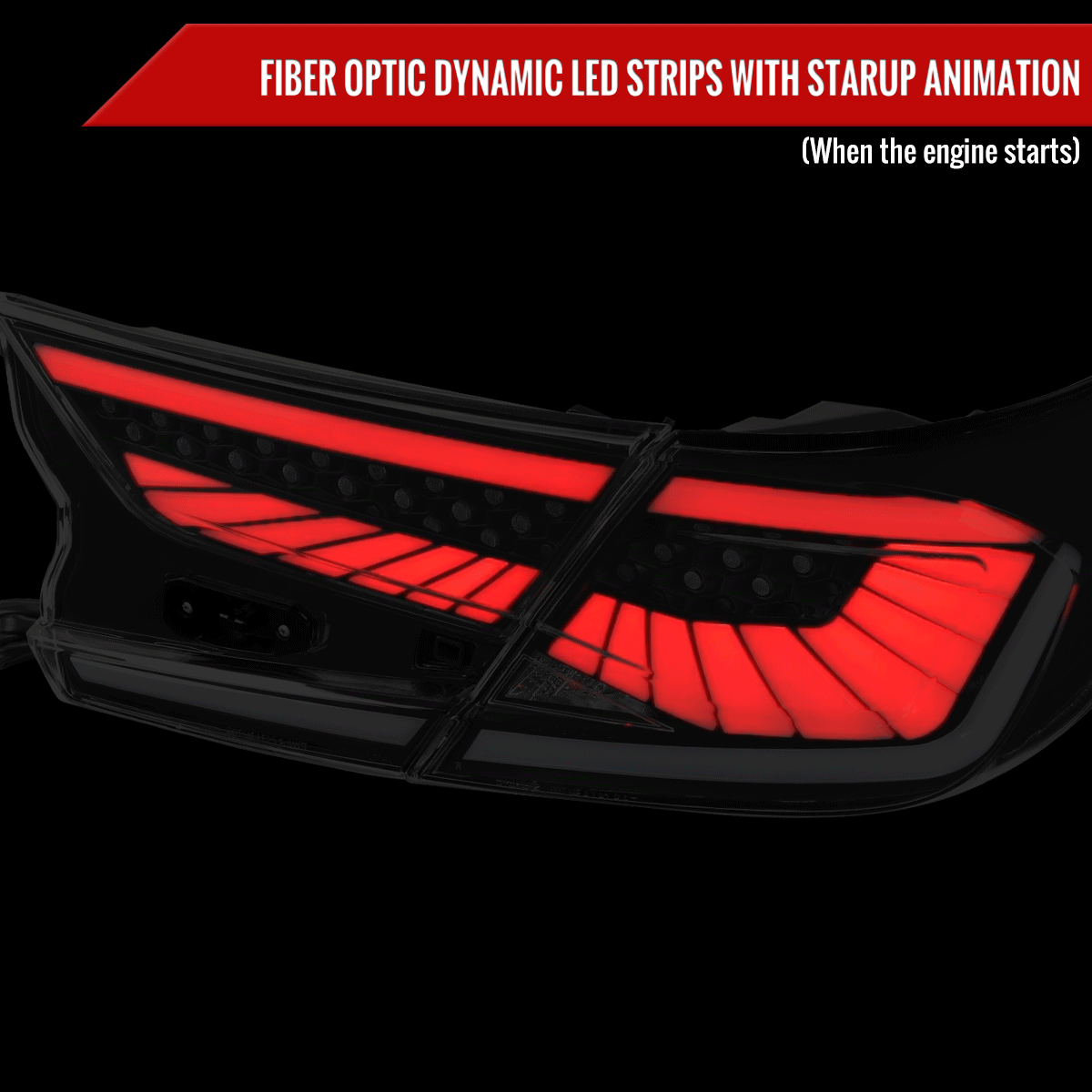 2018-2022 Honda Accord Sedan SQ2 LED Sequential Signal Tail Lights (Matte Black Housing/Clear Lens)