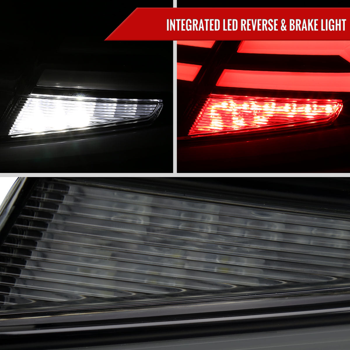 2018-2022 Honda Accord Sedan LED Sequential Signal Tail Lights (Glossy Black Housing/Smoked Lens)