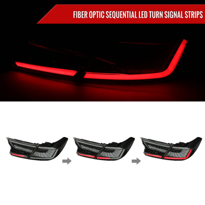 2018-2022 Honda Accord Sedan SQ2 LED Sequential Signal Tail Lights (Glossy Black Housing/Smoked Lens)