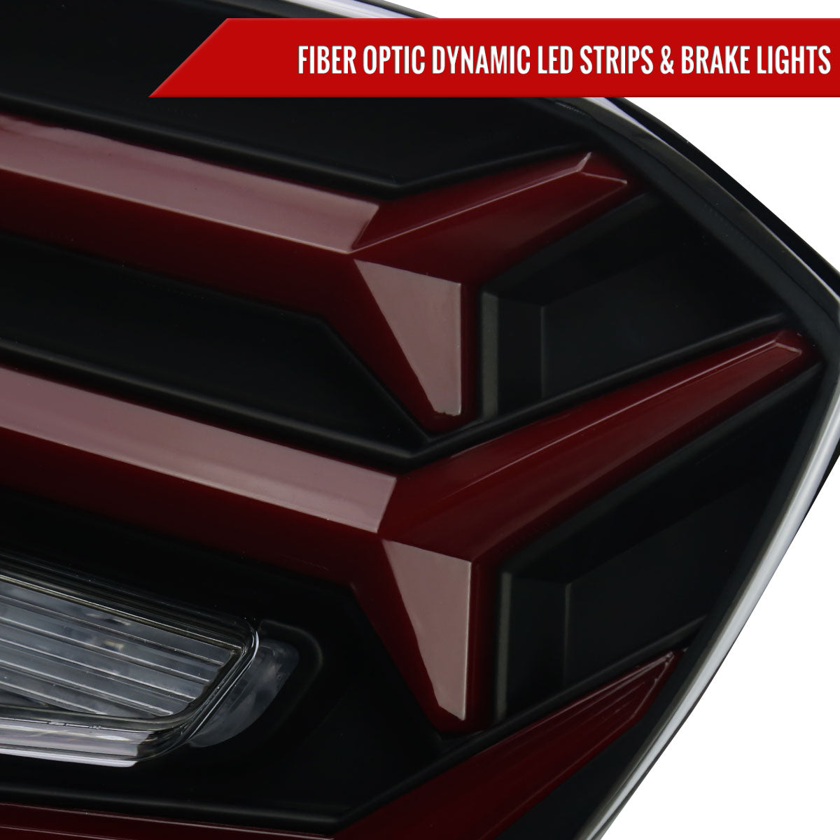 2018-2022 Honda Accord Sedan Red LED Sequential Signal Tail Lights (Matte Black Housing/Smoked Lens)