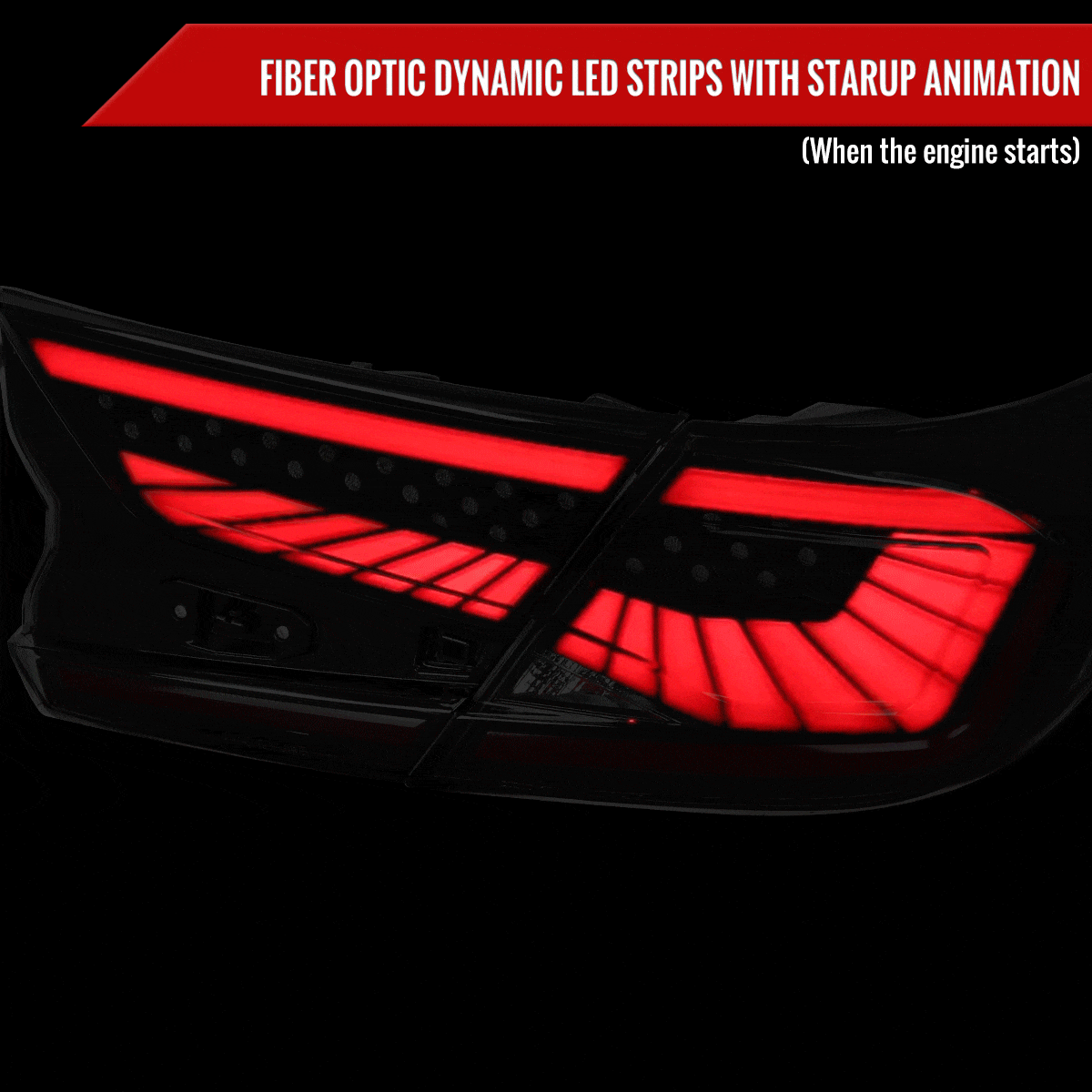 2018-2022 Honda Accord Sedan SQ2 Red LED Sequential Signal Tail Lights (Matte Black Housing/Smoked Lens)
