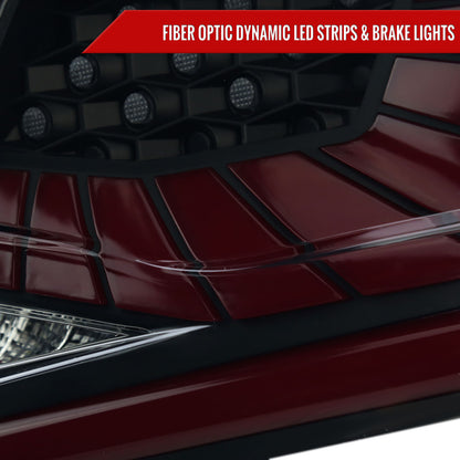 2018-2022 Honda Accord Sedan SQ2 Red LED Sequential Signal Tail Lights (Matte Black Housing/Smoked Lens)