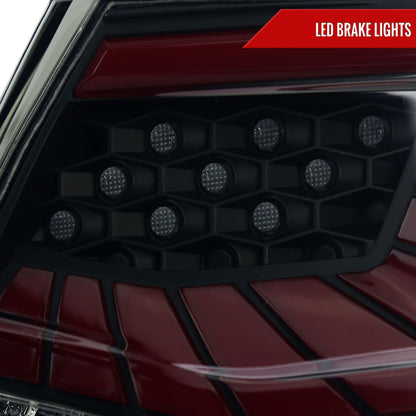 2018-2022 Honda Accord Sedan SQ2 Red LED Sequential Signal Tail Lights (Matte Black Housing/Smoked Lens)