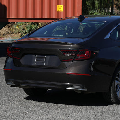 2018-2022 Honda Accord Sedan SQ2 Red LED Sequential Signal Tail Lights (Matte Black Housing/Smoked Lens)