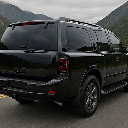2005-2015 Nissan Armada Tail Lights (Chrome Housing/Smoked Lens)