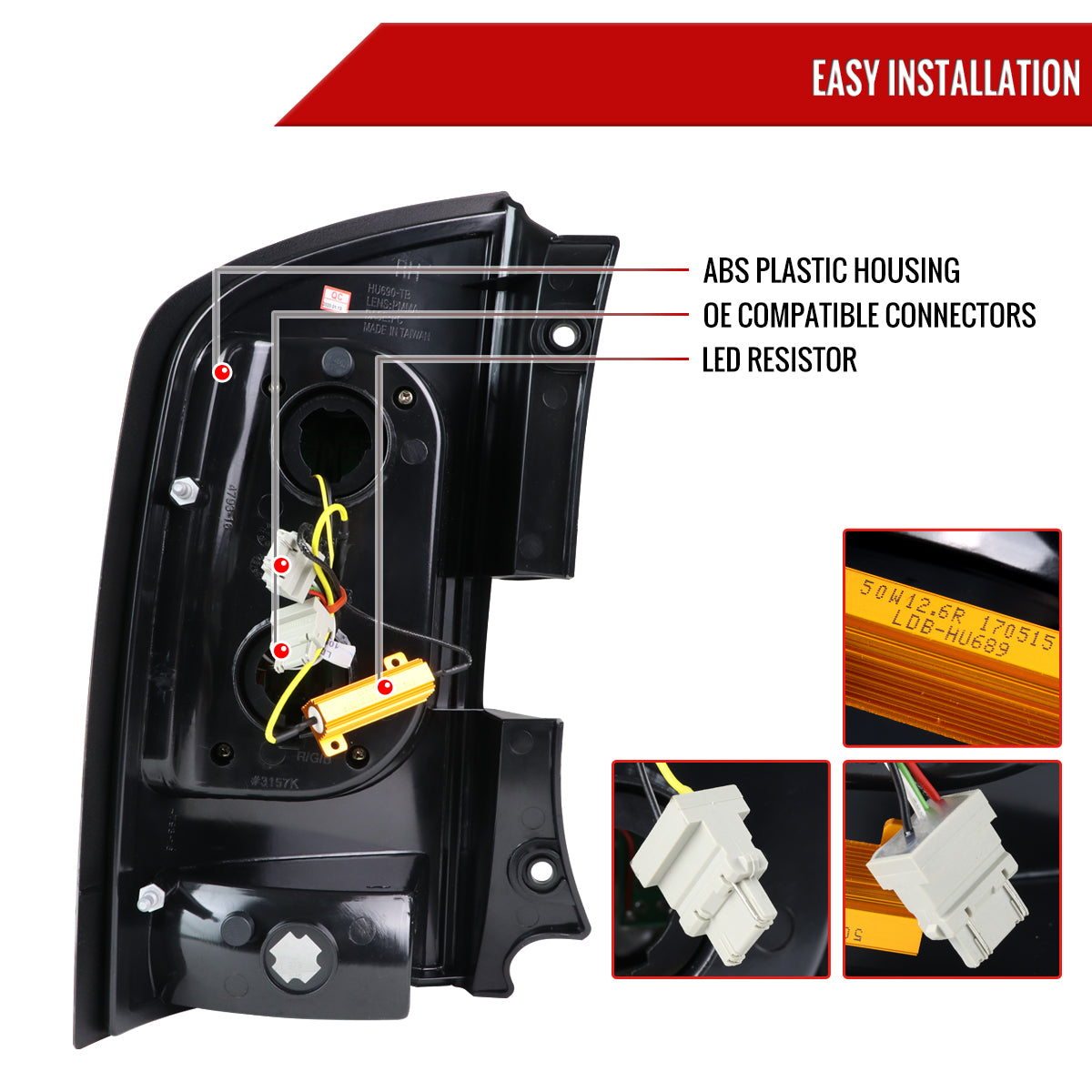 2005-2015 Nissan Armada V2 LED Tail Lights (Matte Black Housing/Clear Lens)