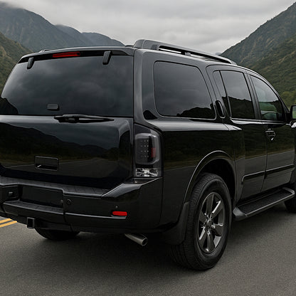 2005-2015 Nissan Armada V2 LED Tail Lights (Matte Black Housing/Clear Lens)